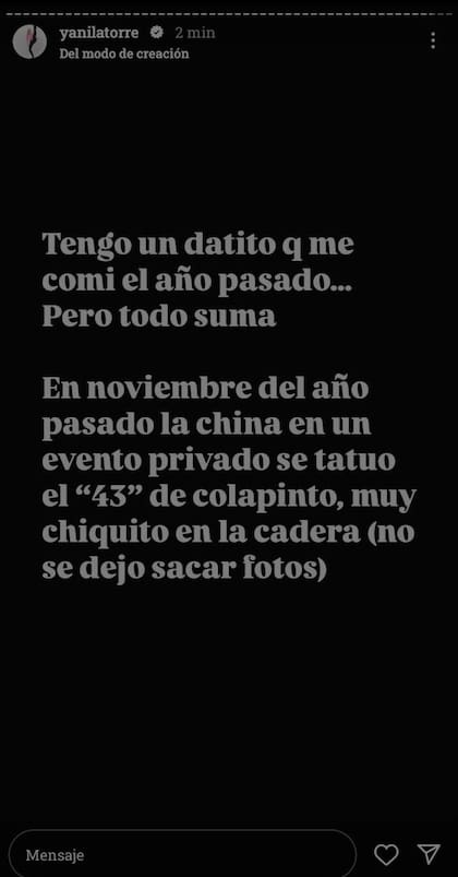 Yanina Latorre contó cuál era el tatuaje que se tapó la China Suárez (Foto: captura Instagram/yanilatorre)