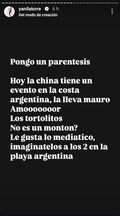 Yanina Latorre reveló la salida romántica de Mauro Icardi y la China a la costa argentina