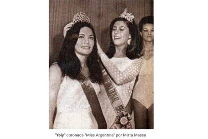 Yoli Scuffi es coronada Miss Argentina, corona que repetiría en el tiempo.