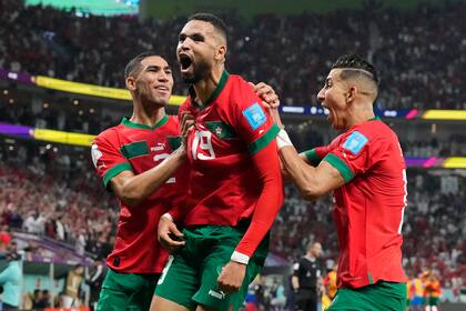 Youssef En-Nesyri, uno de los habilidosos de Marruecos; aquí celebra el gol ante Portugal, que valió el pase a las semifinales 