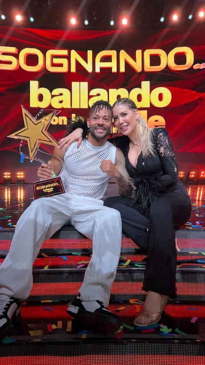 Yovanny Moreta Felis y Wanda Nara celebraron la victoria (Foto: Instagram @wanda_nara)