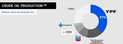 YPF es la principal productora de petróleo del país