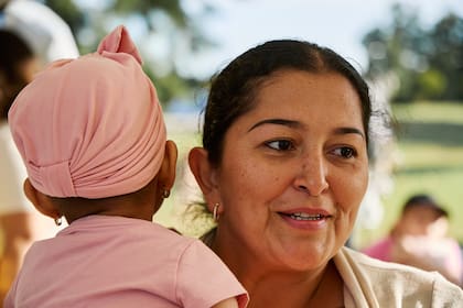 Yuli Cedeño con su hija Dulce