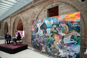 "Yuyo" Noé y su obra dedicada a la Patria (foto: María Iuliera Videla)