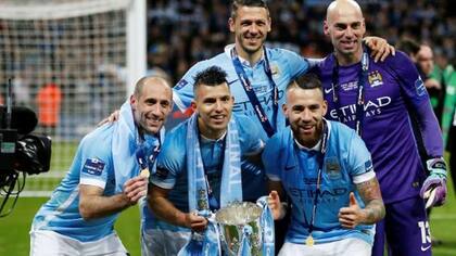 Zabaleta, el Kun Agüero, Demichelis, Nico Otamendi y Willy Caballero iniciaron el año con un título en el City