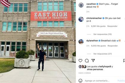 Zac Efron compartió una foto desde el escenario en el que se grabó High School Musical