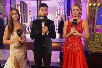 Zaira Nara, el Chino Leunis y Paula Chaves, los anfitriones de la alfombra roja