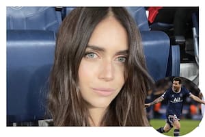 Zaira Nara estuvo en el Parque de los Príncipes durante la noche soñada para el delantero