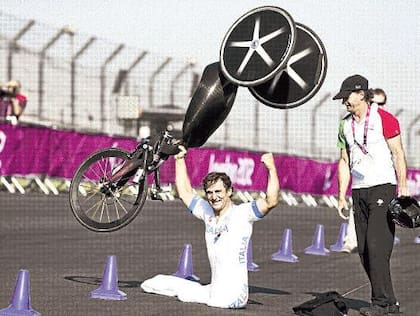 Zanardi celebra en los Paralímpicos de Londres 2012