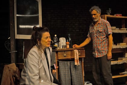 Zanotta junto a su compañero Federico Buso sobre el escenario