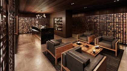 Zeta cuenta con una exclusiva cava de vinos con sector de cata y lounge.