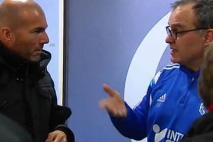 Zidane y Bielsa, en el entrenamiento de Olympique de Marsella