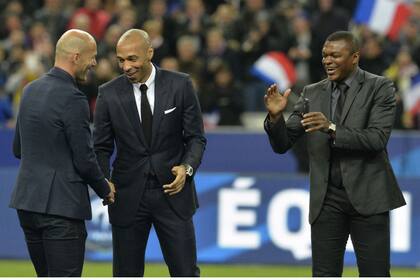 Zinedine Zidane, Thierry Henry y Marcel Desailly