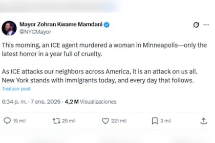 Zohran Mamdani apuntó contra el operativo del ICE que culminó con la muerte de una mujer en Minneapolis