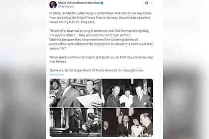 Zohran Mamdani homenajeó a Martin Luther King Jr. este lunes 19 de enero