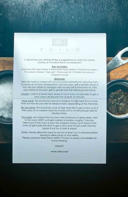 Zoilo y su barbecue box con explicaciones para-hacerse un asado argentino en Londres