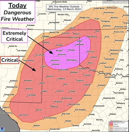 Zona crítica de incendios forestales en EE.UU.