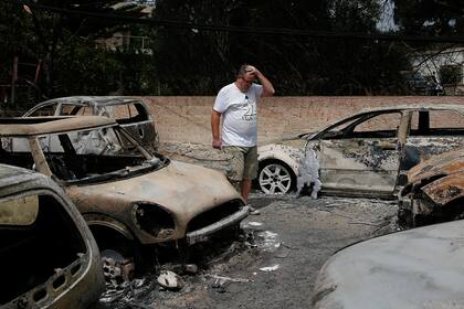 Zonas afectadas por los incendios forestales en Mati, Grecia