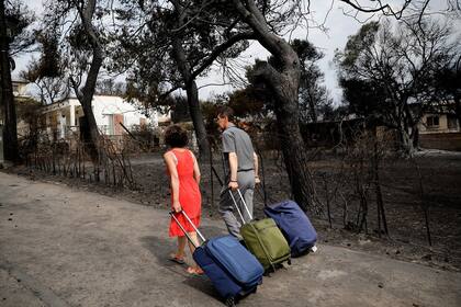 Zonas afectadas por los incendios forestales en Mati, Grecia