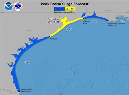 Zonas con mayor riesgo por marejadas ciclónicas en Texas en los próximos tres días