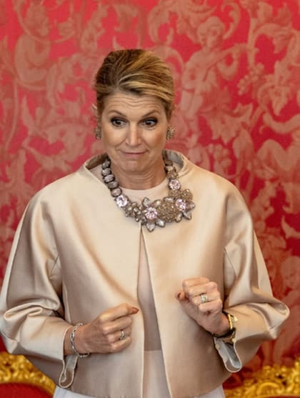 Zorreguieta llevó como accesorio principal un collar de diamantes (Foto: Instagram @queenmaximaloveandnetherlands)