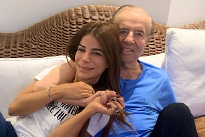 Zulemita, junto a su padre Carlos Menem en 2019