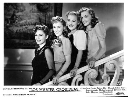 Zully Moreno, Mirtha Legrand, Nury Montsé y Silvana Roth en Los martes, orquídeas.