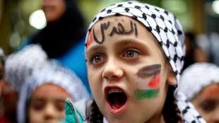 Palestinos protestan contra Donald Trump