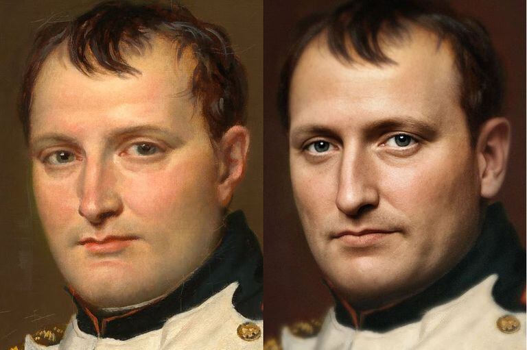 Napoleón Bonaparte en el palacio de las Tullerías, en 1812, y según el software que manipula Bas Uterwijk