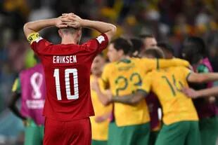 Christian Eriksen no lo puede creer: Dinamarca perdió con Australia y se quedó afuera de Qatar 2022.
