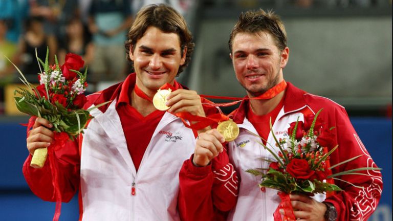 Federer y Wawrinka ganaron juntos la medalla de oro en dobles en los Juegos Olímpicos de Pekín 2008.