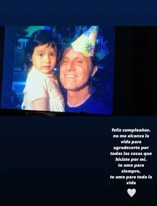 El mensaje de Andanin, la hija mayor de Vilas, por el cumpleaños de su papá