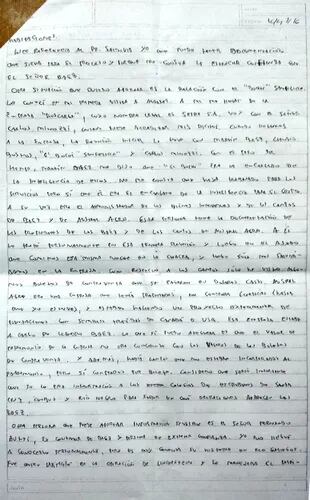 Tercera página de la ampliación de la declaración de Fariña ante el juez Casanello