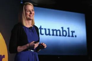Marissa Mayer, CEO de Yahoo!, durante el anuncio formal de la compra de la plataforma de blogs Tumblr