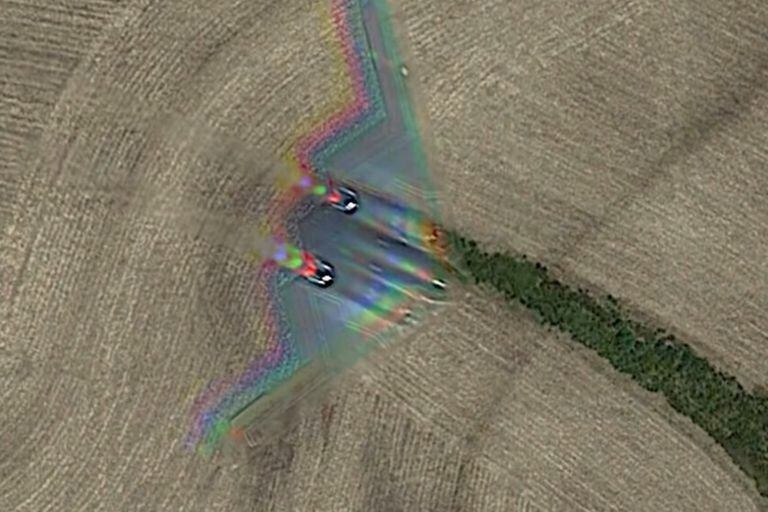 Google Earth captura el vuelo de un bombardero furtivo B-2 Spirit