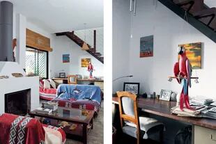 Mantas de México y artesanías de Sudáfrica y la Patagonia conviven con muebles heredados de familiares.