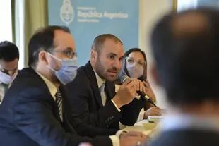 Martín Guzmán, ayer presentando ante empresarios italianos los pilares de la política macroeconómica argentina