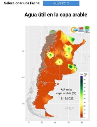 Agua Ãºtil en la capa arable (2022)