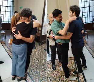 El abrazo entre Tomás Bidonde y los padres de Fernando