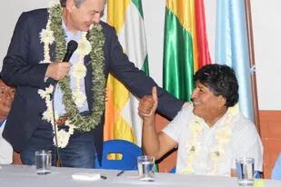 14/05/2022 El expresidente del Gobierno de España, José Luis Rodríguez Zapatero (i), y el expresidente de Bolivia, Evo Morales (d) POLITICA SUDAMÉRICA BOLIVIA LATINOAMÉRICA INTERNACIONAL PRESIDENCIA BOLIVIA
