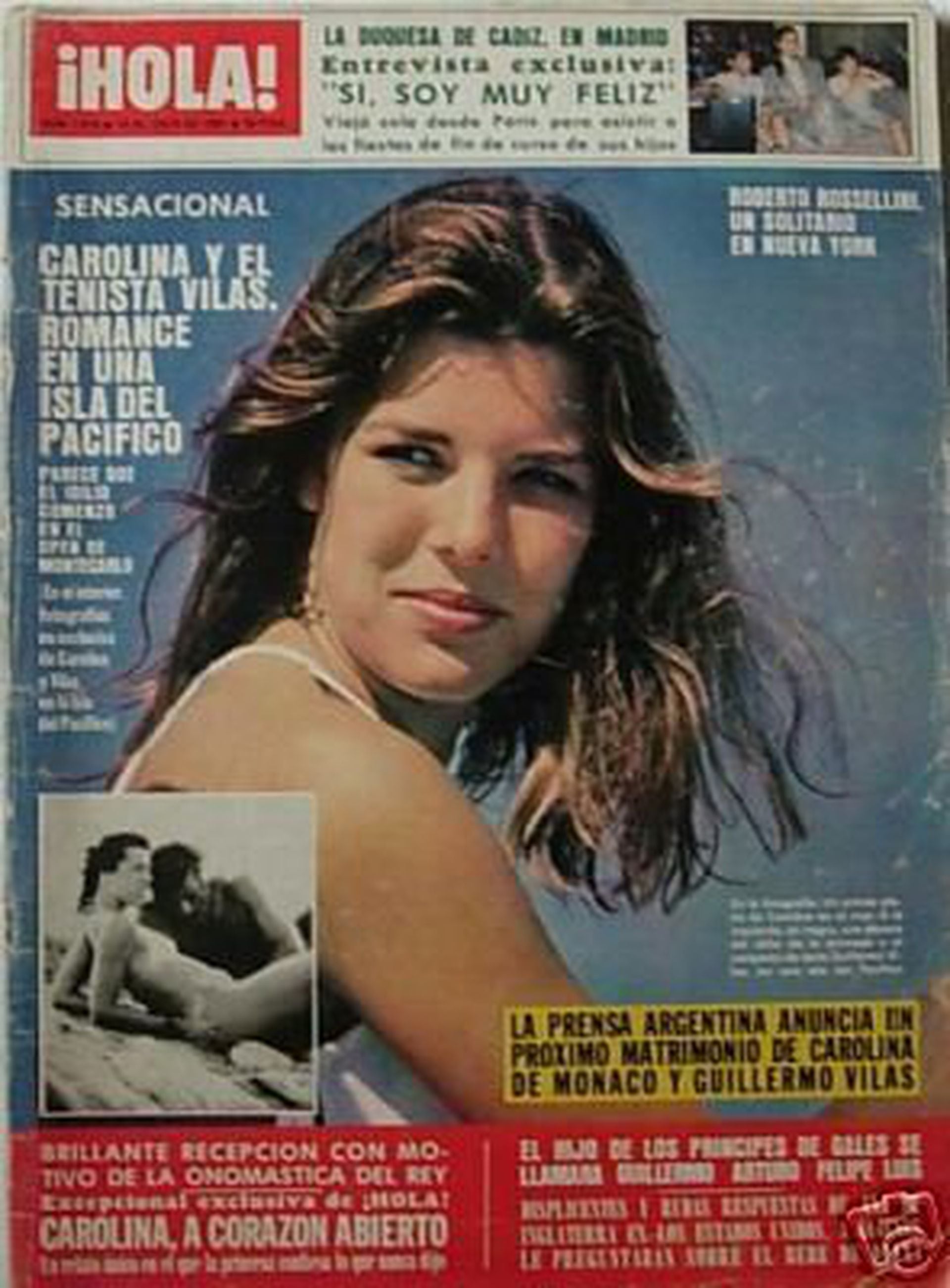 La revista ¡HOLA! también se hizo eco de la noticia del romance entre Guillermo Vilas y Carolina de Mónaco, 1982, en Maui, Hawái