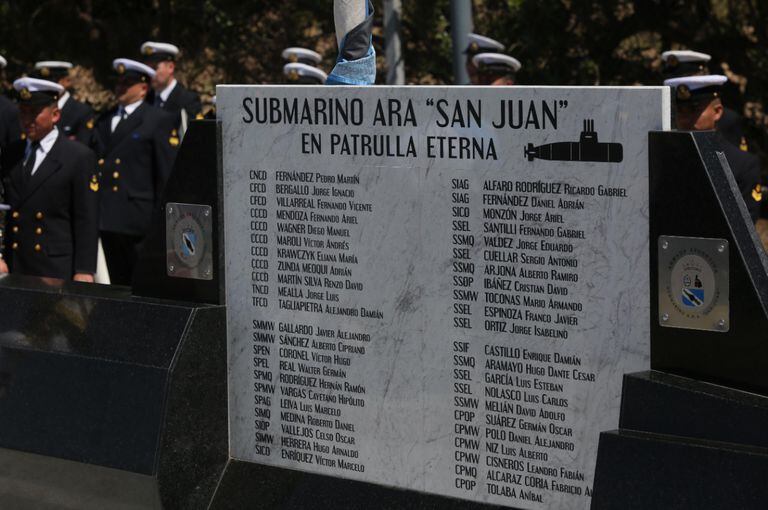 Hoy se cumplen 4 años del hundimiento del ARA San Juan, cuyos 44 tripulantes están inmortalizados con sus nombres en un monumento inaugurado este año en Mar del Plata 
Foto: Mauro V. Rizzi