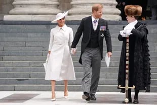 El príncipe Harry y su esposa Meghan en la Catedral de San Pablo en Londres (Foto Kirsty O'Connor / POOL / AFP)