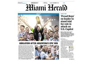 El Miami Herald retrató el "júbilo" de los jugadores por la coronación argentina