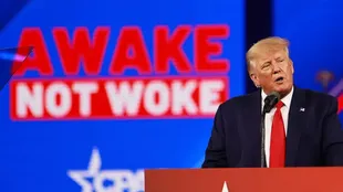 Trump en la última Conferencia de Acción Política Conservadora (CPAC), en la que se denunció la "cultura woke"