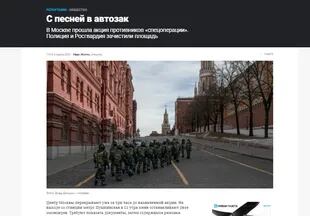 Un artículo de Novaya Gazeta que informa sobre la represión en Moscú
