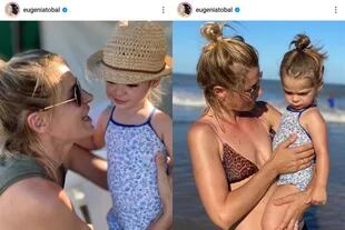 Eugenia Tobal compartió imágenes con su hija disfrutando de la playa