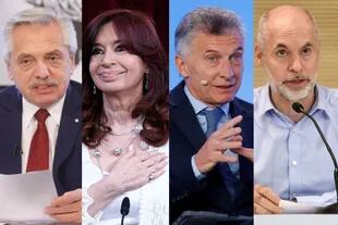 Alberto Fernández, Cristina Kirchner, Mauricio Macri y Horacio Rodríguez Larreta
