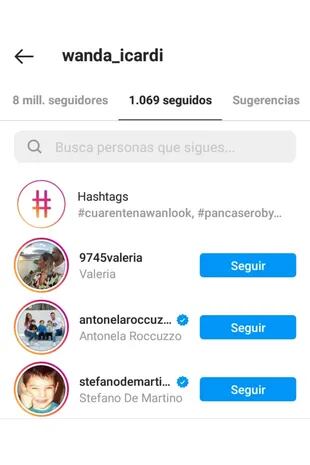 En las últimas horas Wanda Nara comenzó a seguir a Antonela Roccuzzo en Instagram