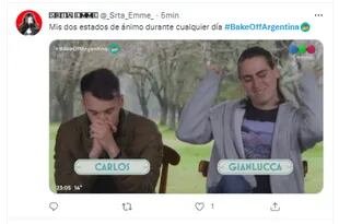 Un divertido meme de Carlos y Gianluca de Bake off Argentina
